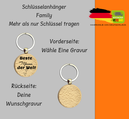 Schlüsselanhänger Family rund